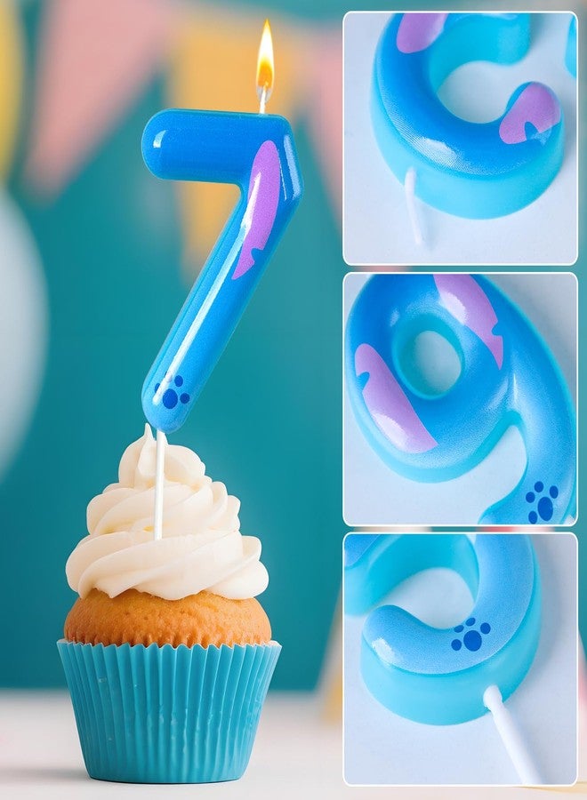 Zailo Cartoon Anime Theme Number Birthday Candle Blue Cartoon Birthday Party Cake Decorations for Boys Girls Supplies Party Decorations (Number 7) - Image 3